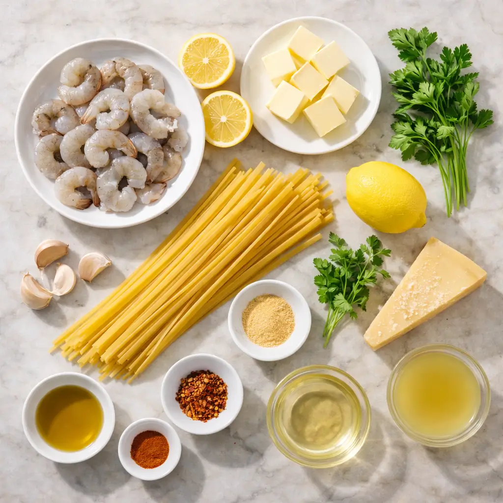 Lemon-Butter-Shrimp-Linguine-ingredients
