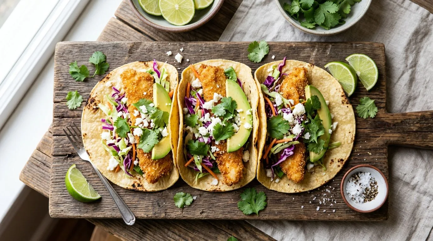 Crispy Air Fryer Fish Tacos with Chipotle Slaw - featured image