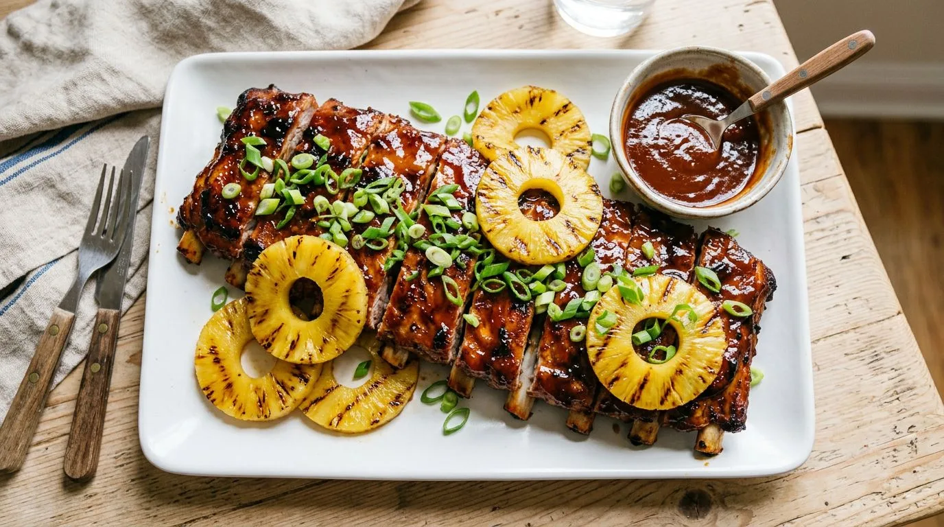 Crockpot Pineapple BBQ Ribs - featured image