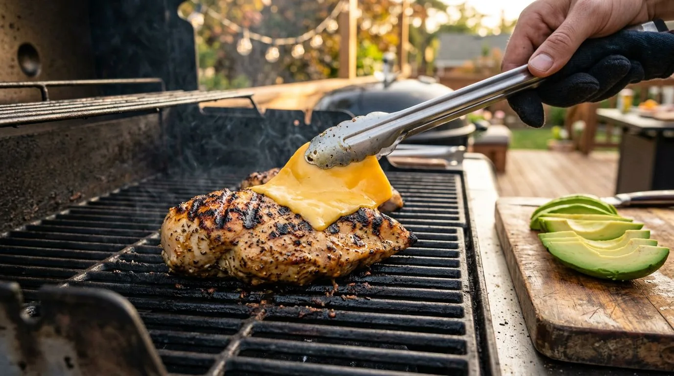 Grilled California Avocado Chicken served and ready to eat