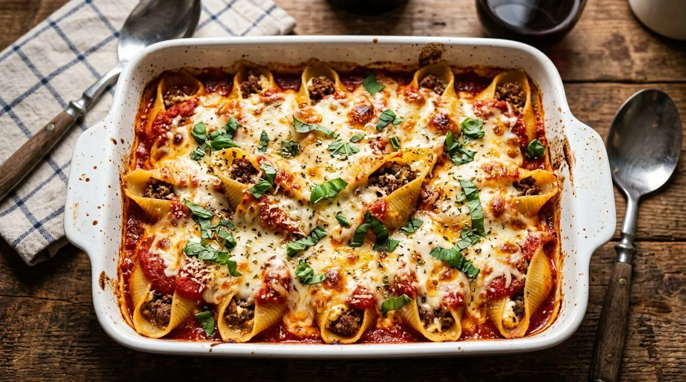Ground Beef Stuffed Shells - featured image