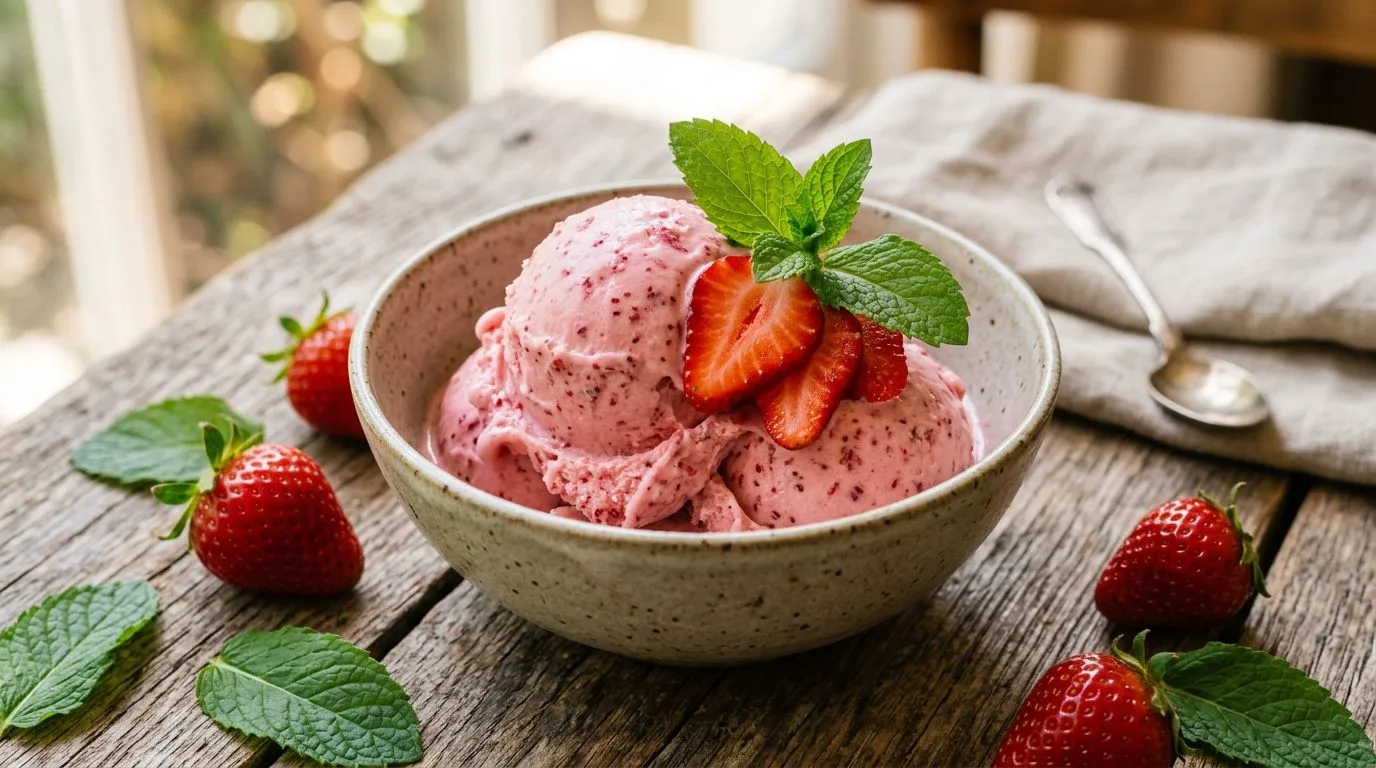 Homemade Strawberry Ice Cream - featured image