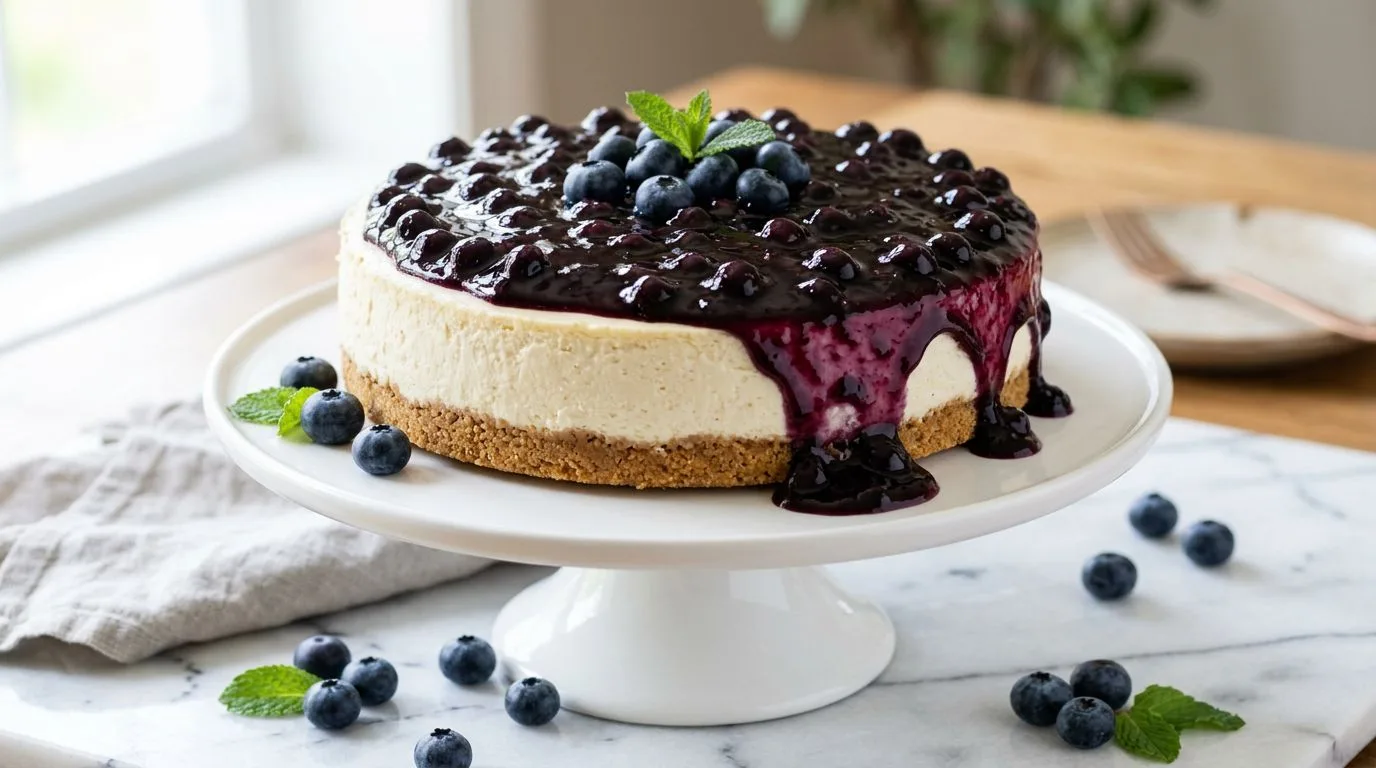 No Bake Blueberry Cheesecake - featured image