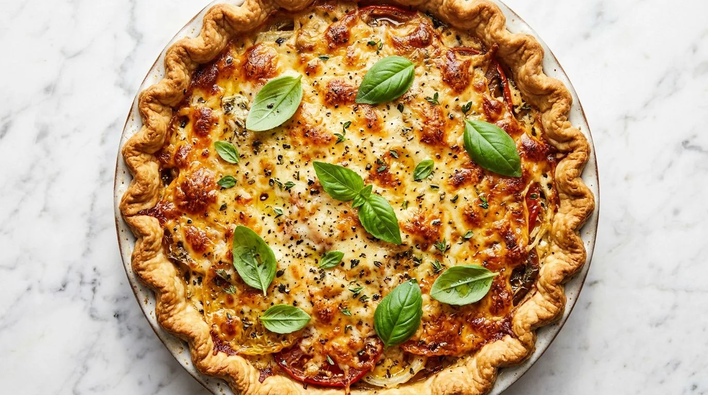 Old Fashioned Tomato Pie Recipe served and ready to eat