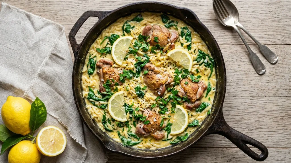 One-Pot Creamy Lemon Chicken Orzo - featured image