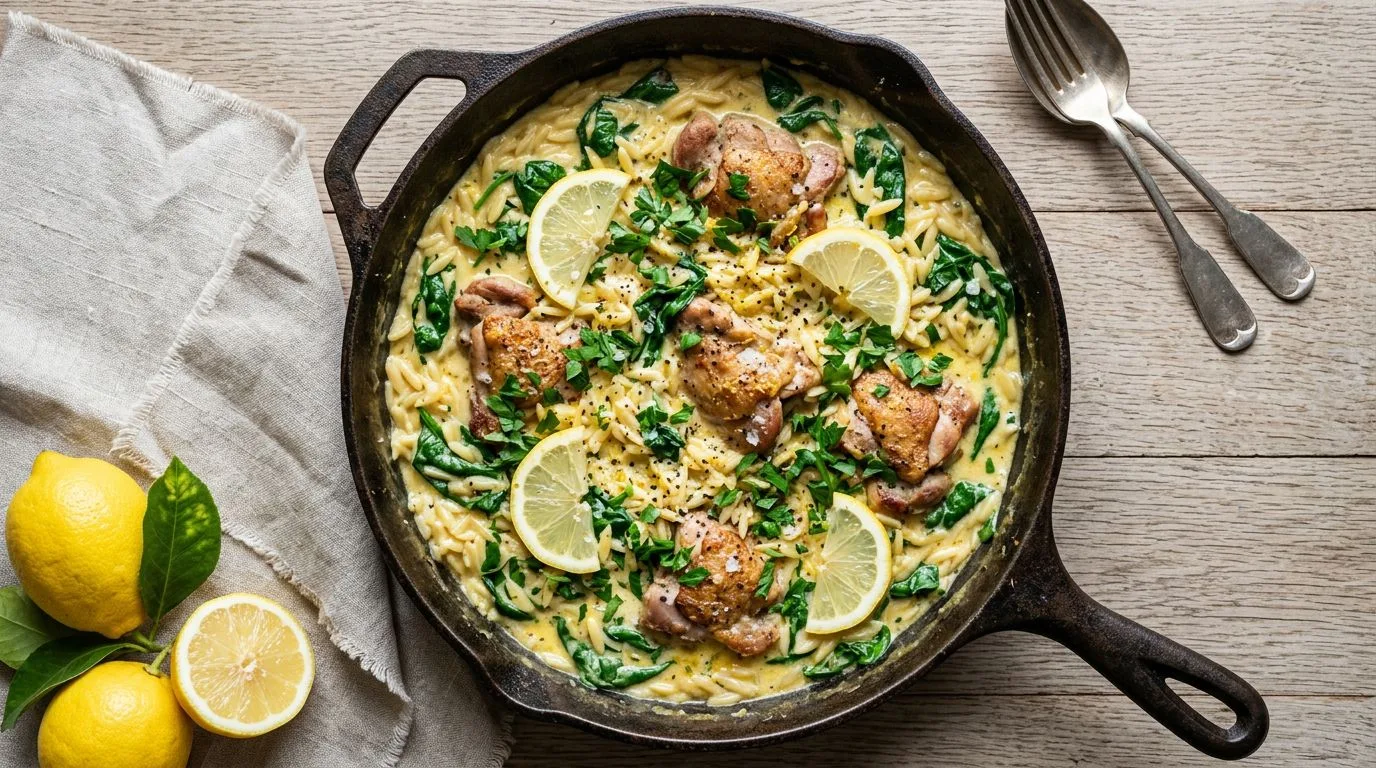 One-Pot Creamy Lemon Chicken Orzo - featured image